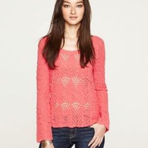 Lucky Brand M Eyelet Scoopneck Sweater